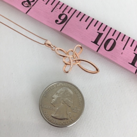 Women’s Copper Celtic Knot Cross Pendant and Box Chain Necklace Shiny Religious - Picture 10 of 11